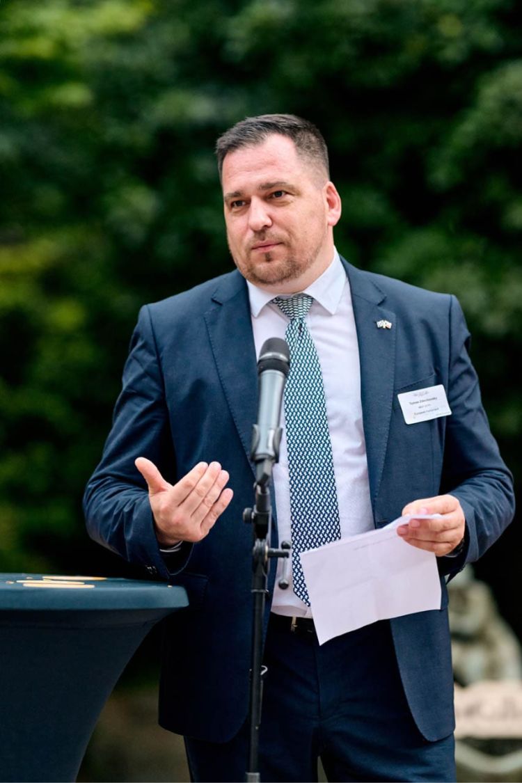 MEP Tomáš Zdechovský at the European Beer Group Summer Reception, where the Grain to Glass series was launched