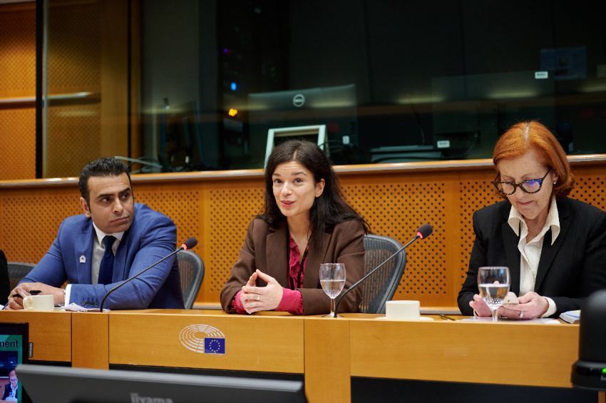 Jelena Malinina, Data Director of EURORDIS, speaking at a European Parliament discussion on rare diseases