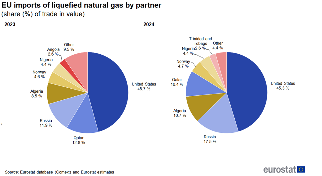 EU imports of liquefied natural gas by partner.