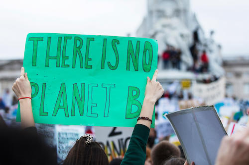 Protesters drawing attention to climate change