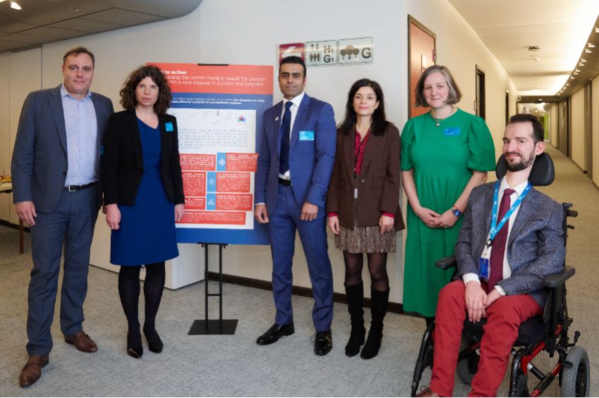 A delegate at the European Parliament discussing rare diseases