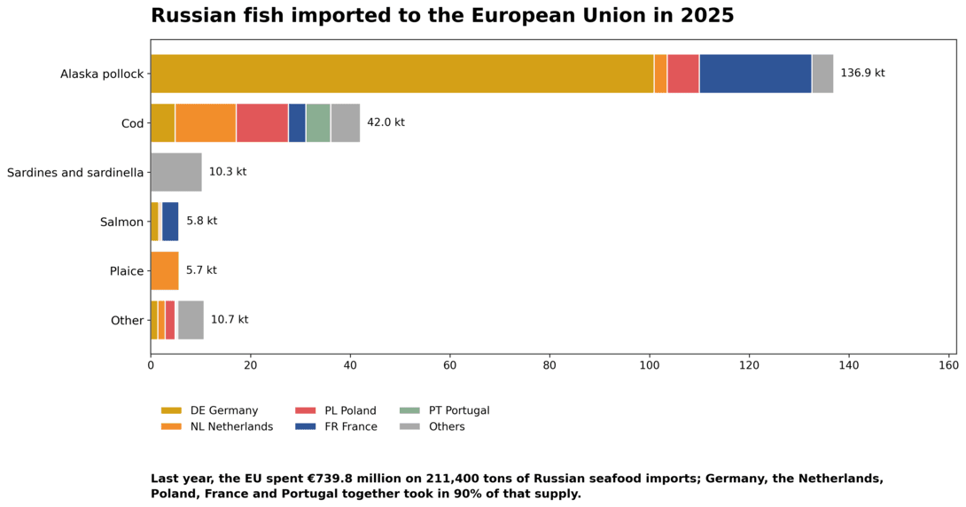 Russian fish imported to the European Union in 2025